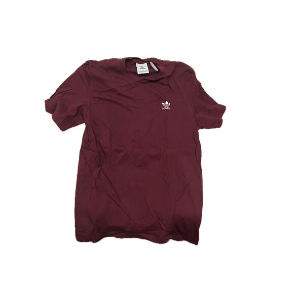 Adidas Burgundy Three Stripe T-Shirt Mens S - Picture 1 of 3